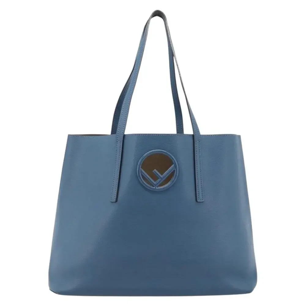 Fendi Leather FF Tote Blue